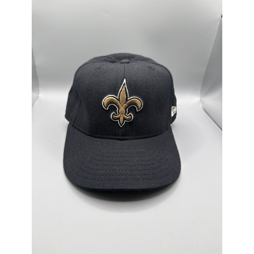 New Orleans Saints New Era 59FIFTY Fitted Hat 7 1/2 Black Cap Fleur De Lis